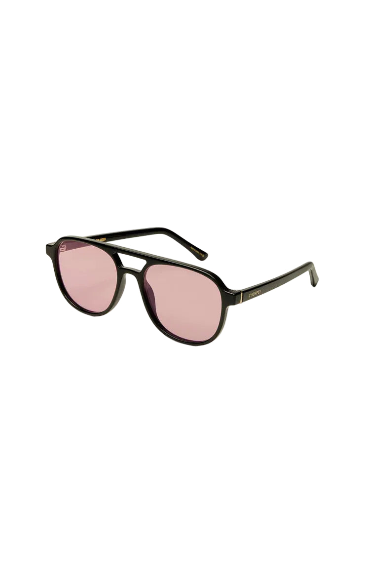 Z Supply Tourist Polished Black-Pink Polarized Sunglasses