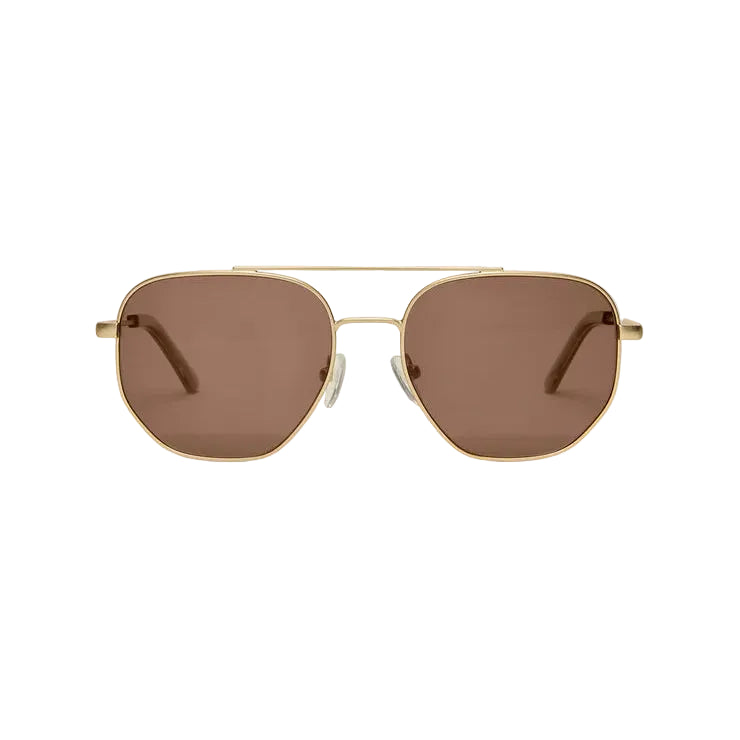 Z Supply Highway Polarized Satin Gold - Brown Sunglasses