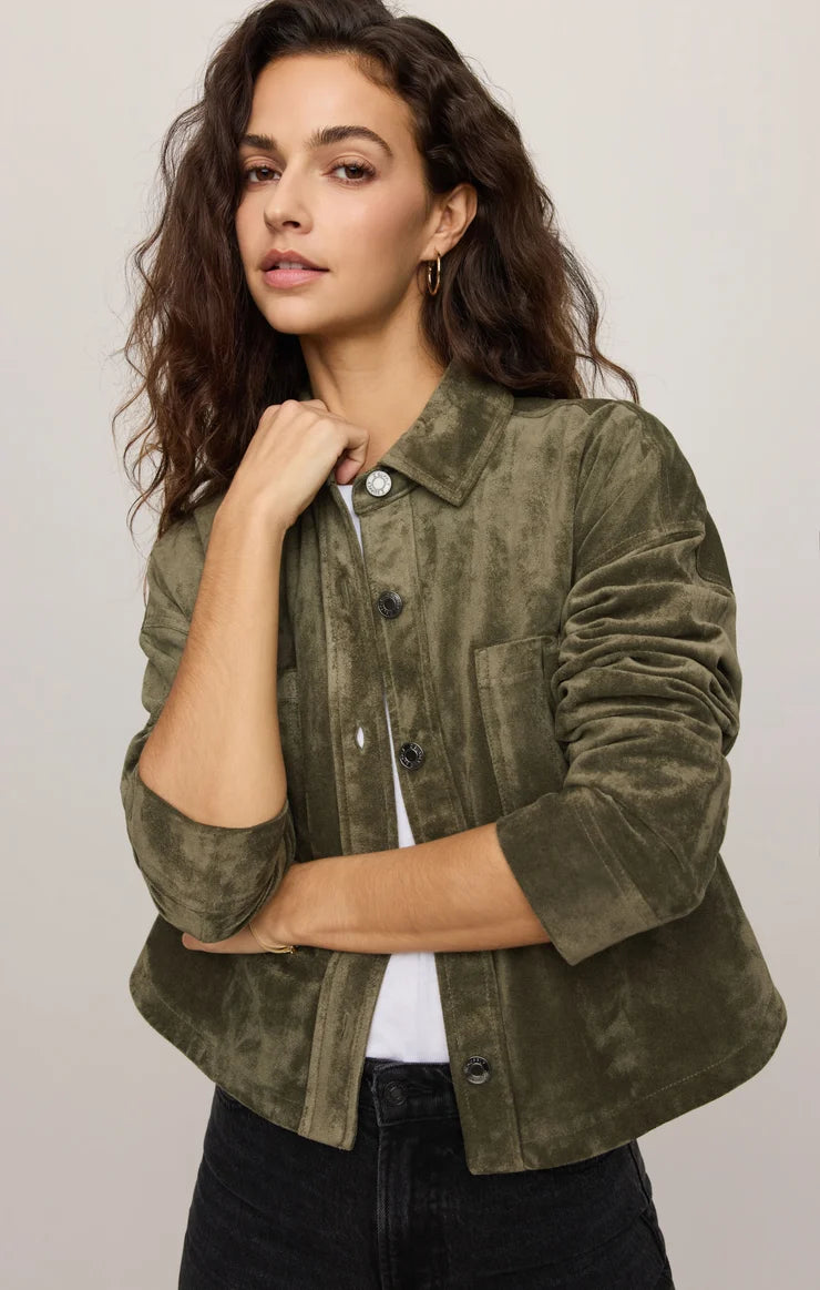 Z Supply All Day Cropped Suede Jacket