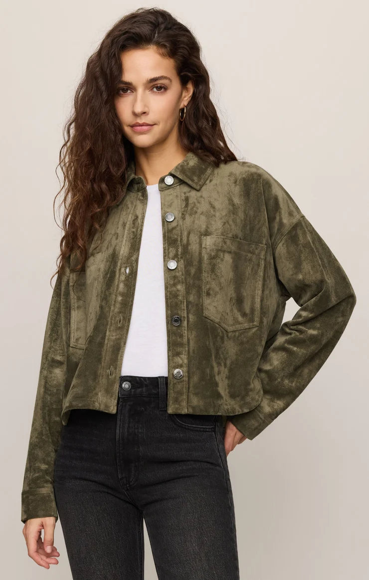 Z Supply All Day Cropped Suede Jacket