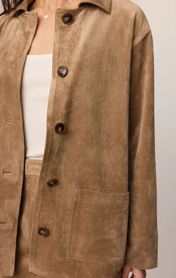 Z Supply Decker Faux Suede Chore Coat
