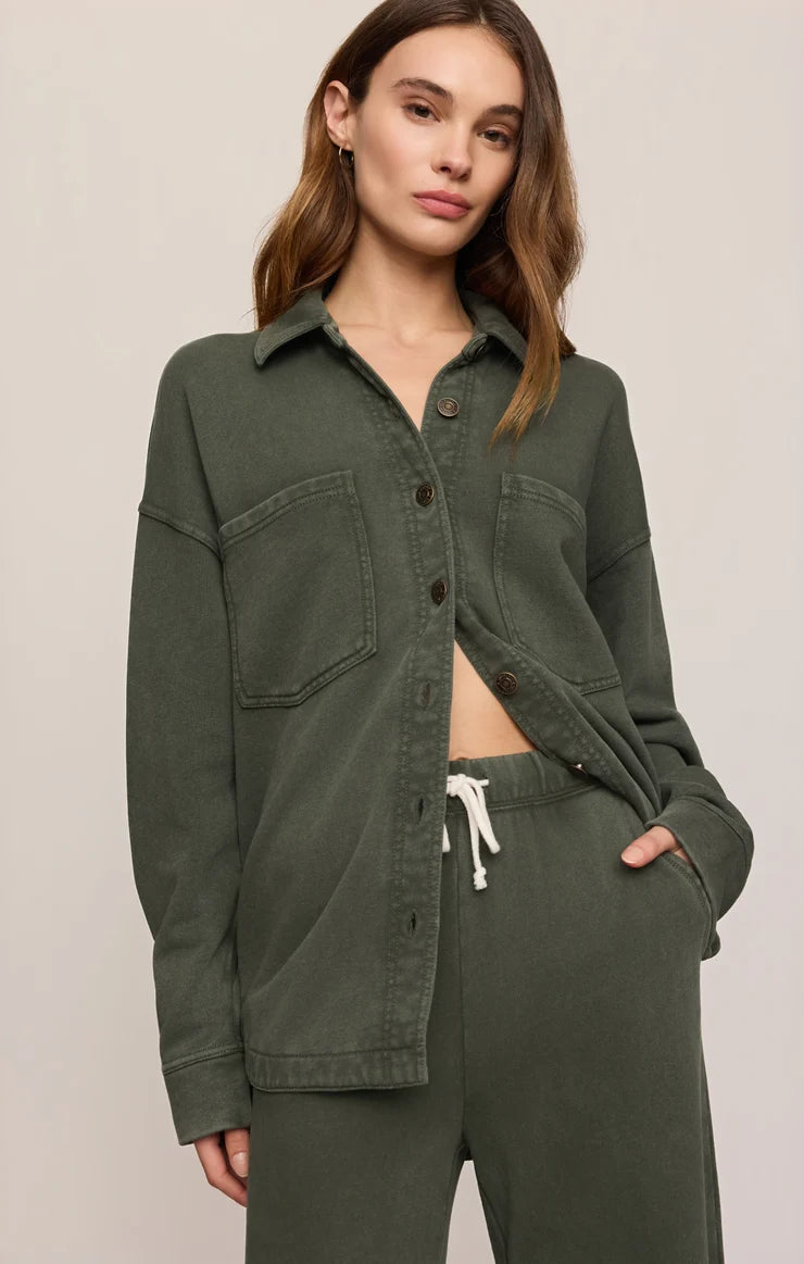 Z Supply All Day Knit Jacket Classic Olive