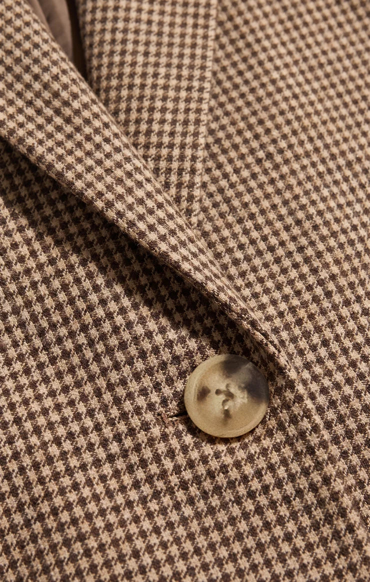 Z Supply Evan Houndstooth Blazer Dark Chocolate