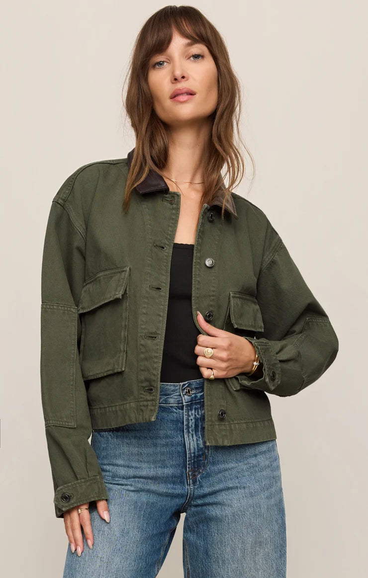 Z Supply Rey Cropped Denim Chore Jacket