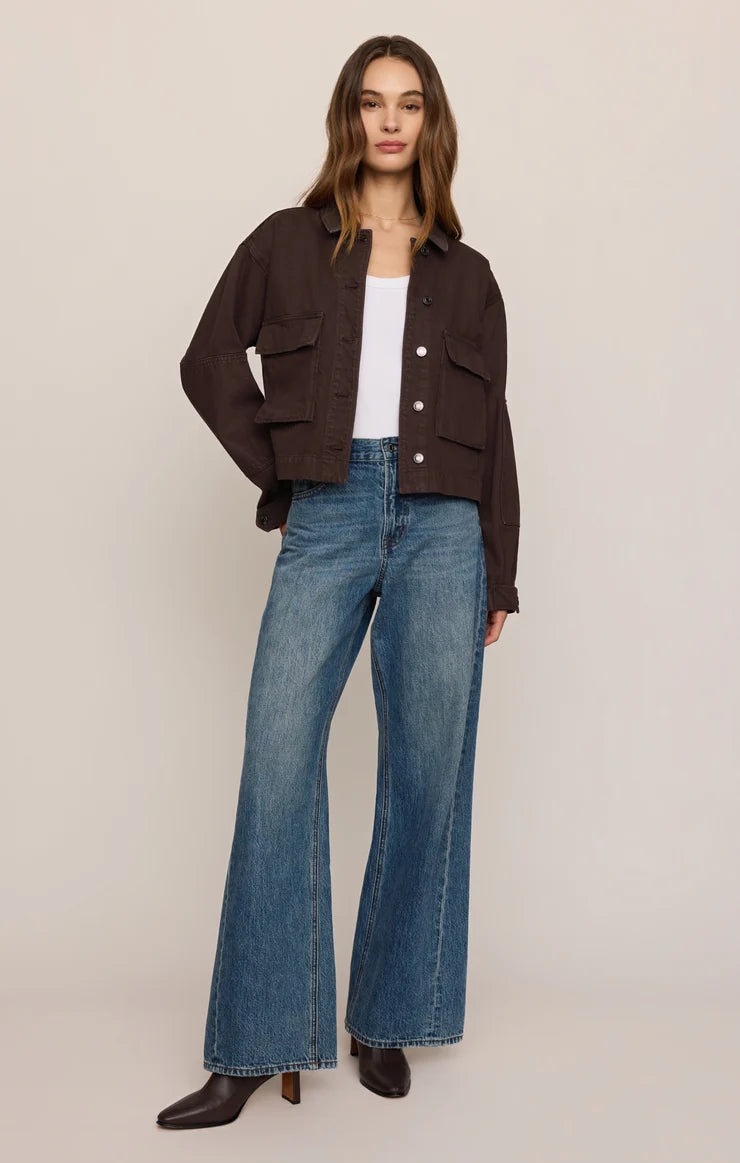 Z Supply Rey Cropped Chore Jacket Umber