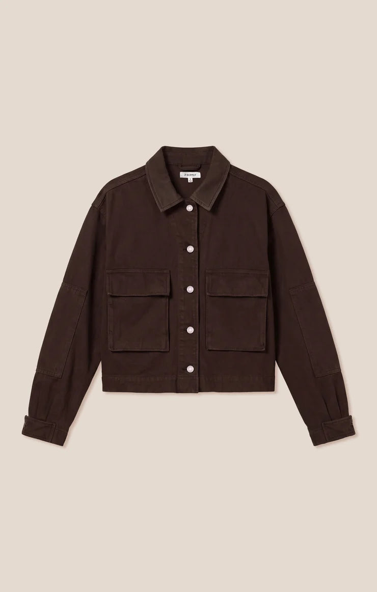 Z Supply Rey Cropped Chore Jacket Umber