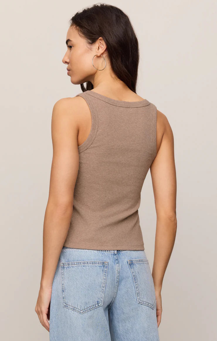 Z Supply Rowe Scoop Tank Heather Ash