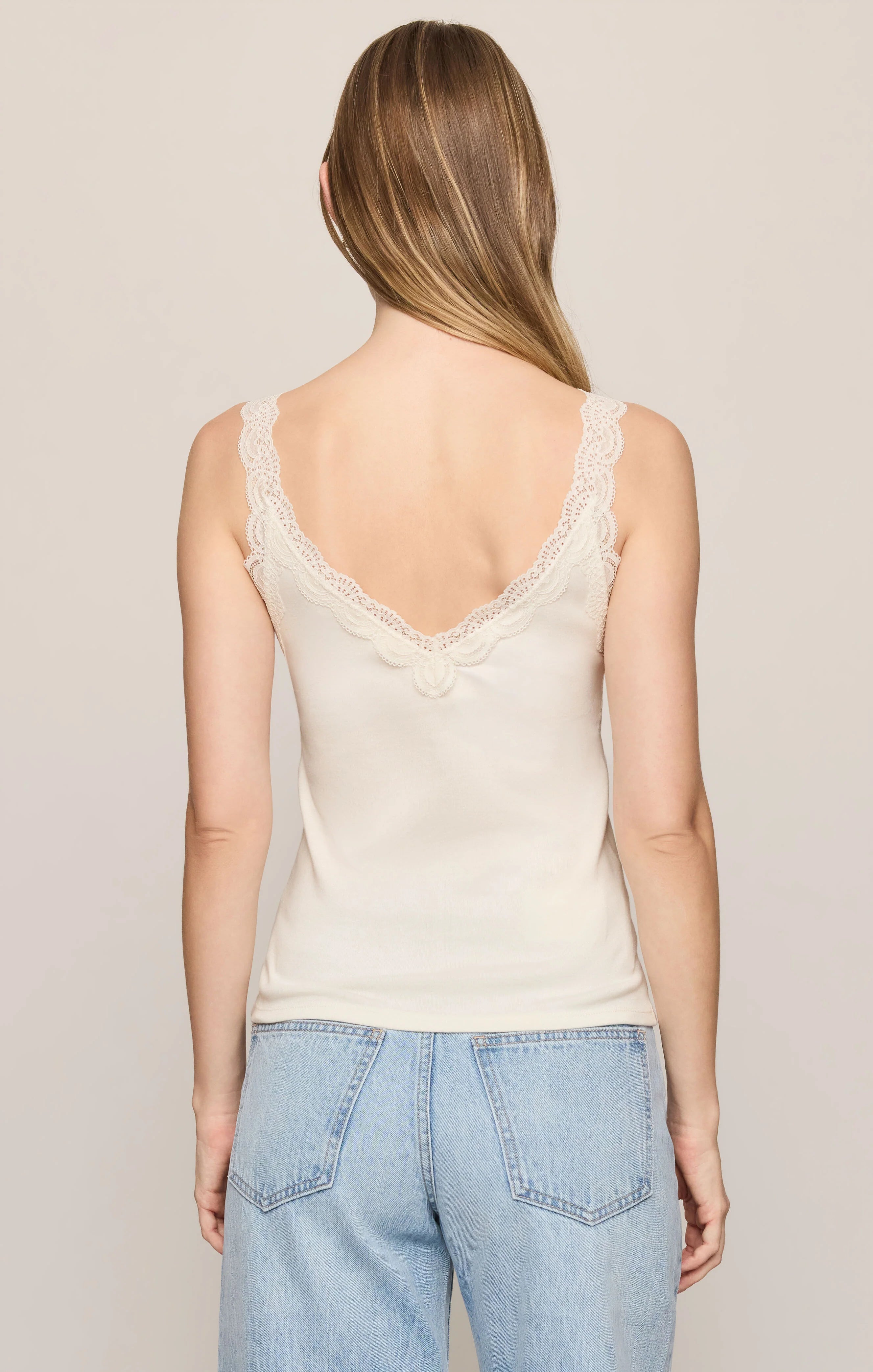 Z Supply Eve Lace Trim Tank Sandstone