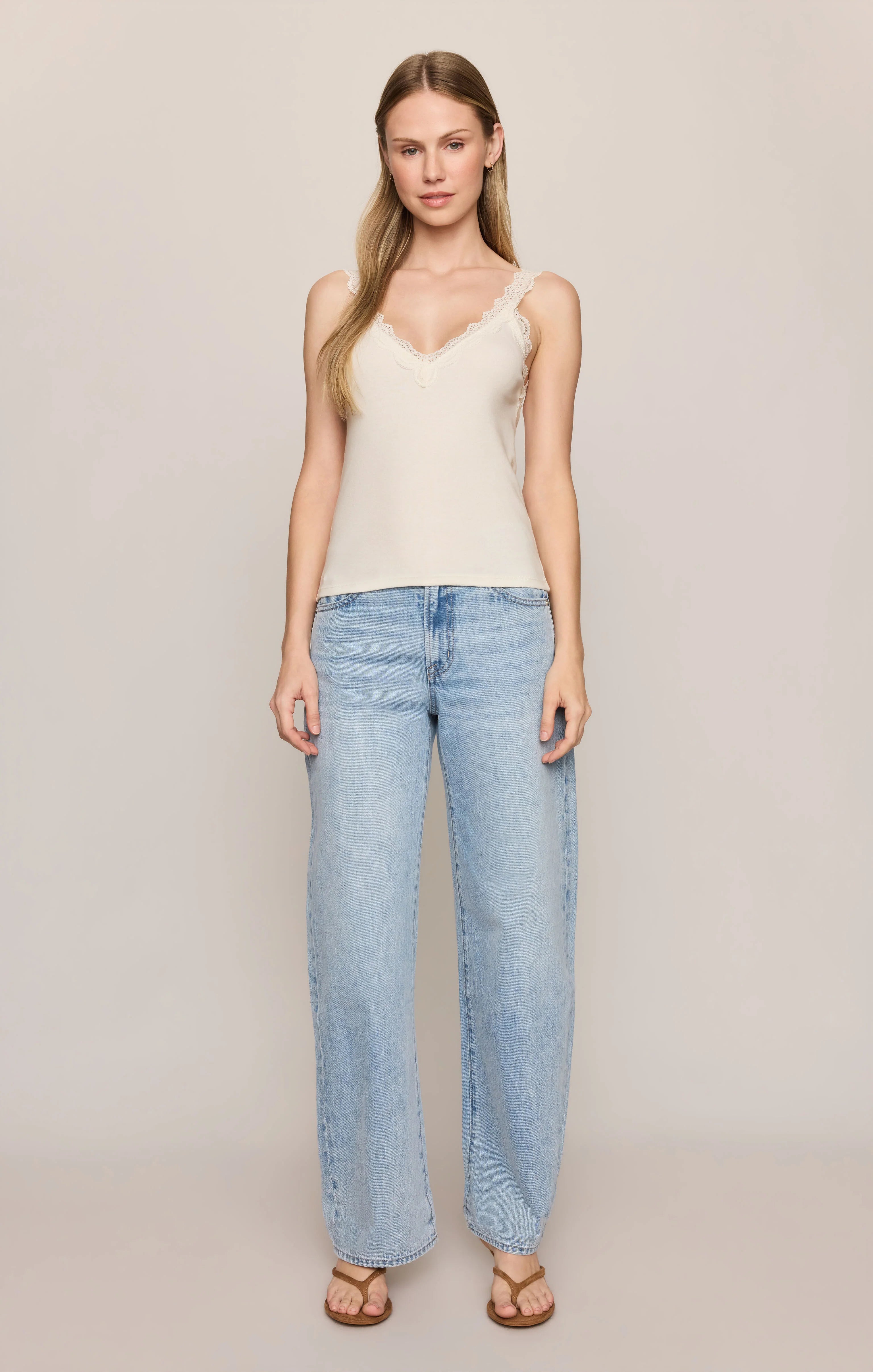 Z Supply Eve Lace Trim Tank Sandstone