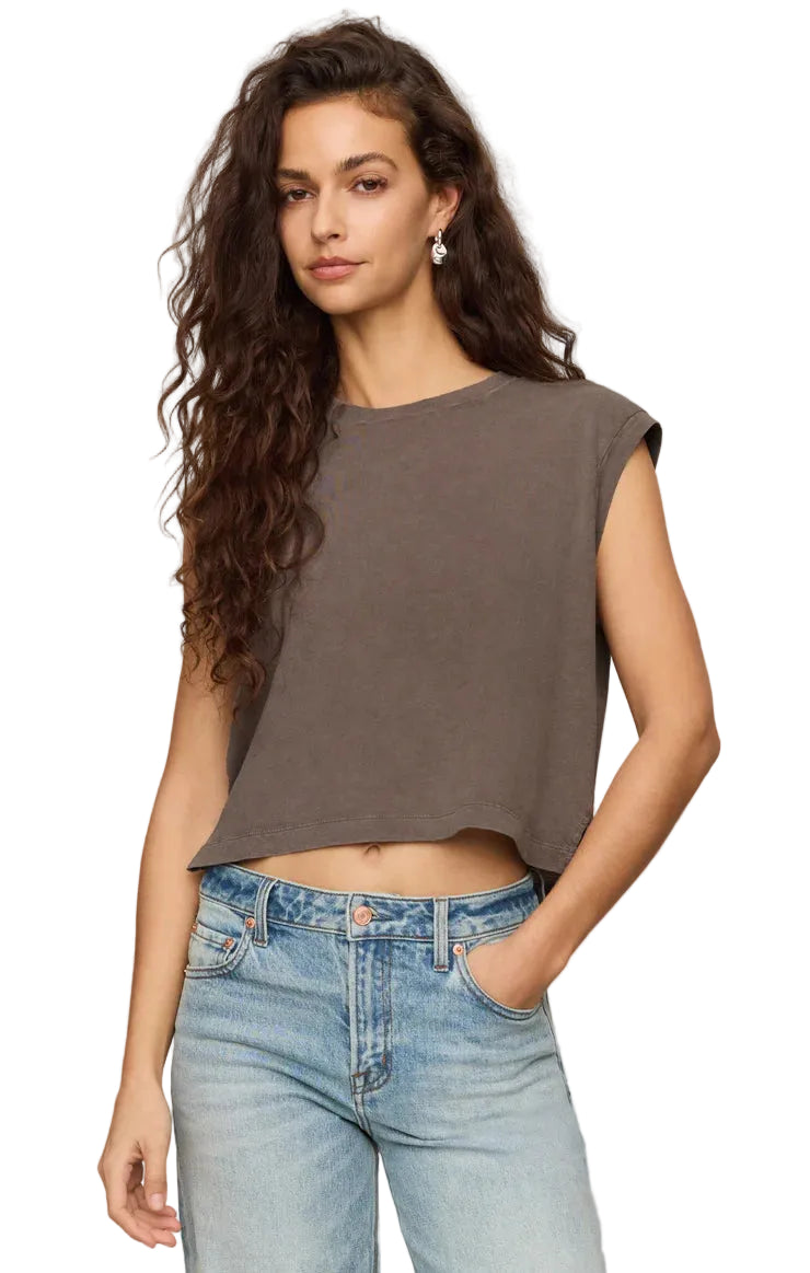Z Supply Flex Sleeveless Tee Pebble Coast