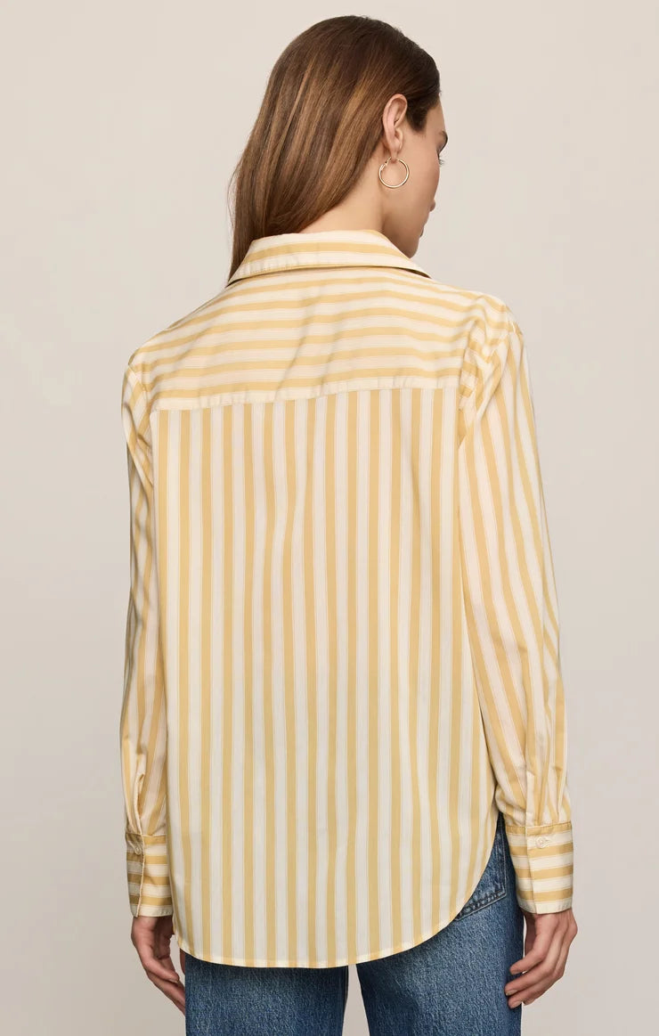 Z Supply Golden Haven Stripe Button Up Golden Sage