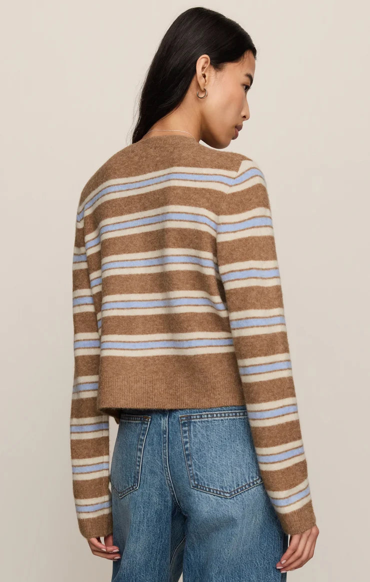 Z Supply Medina Stripe Cardigan Golden Caramel