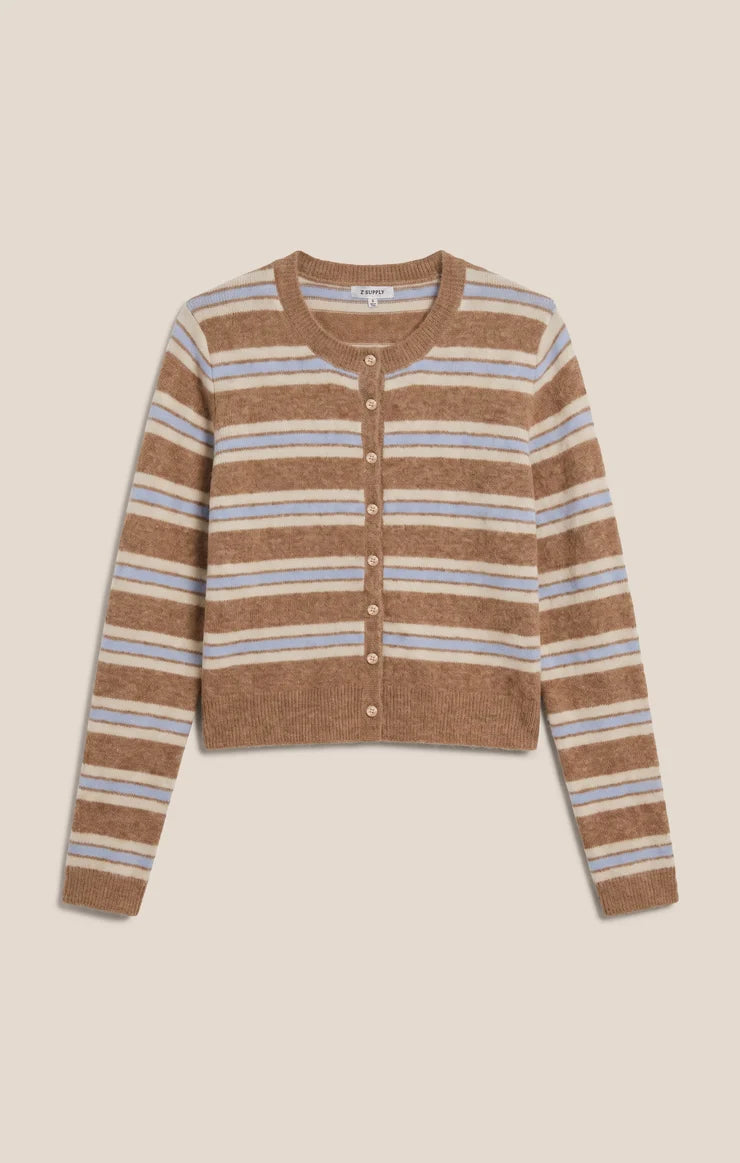 Z Supply Medina Stripe Cardigan Golden Caramel