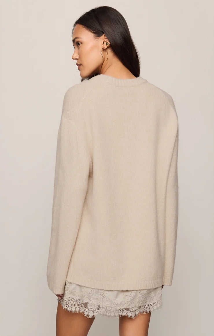 Z Supply Chill Mode Sweater Frosted Pearl