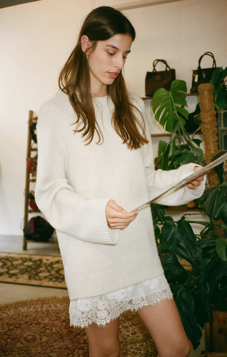 Z Supply Chill Mode Sweater Frosted Pearl