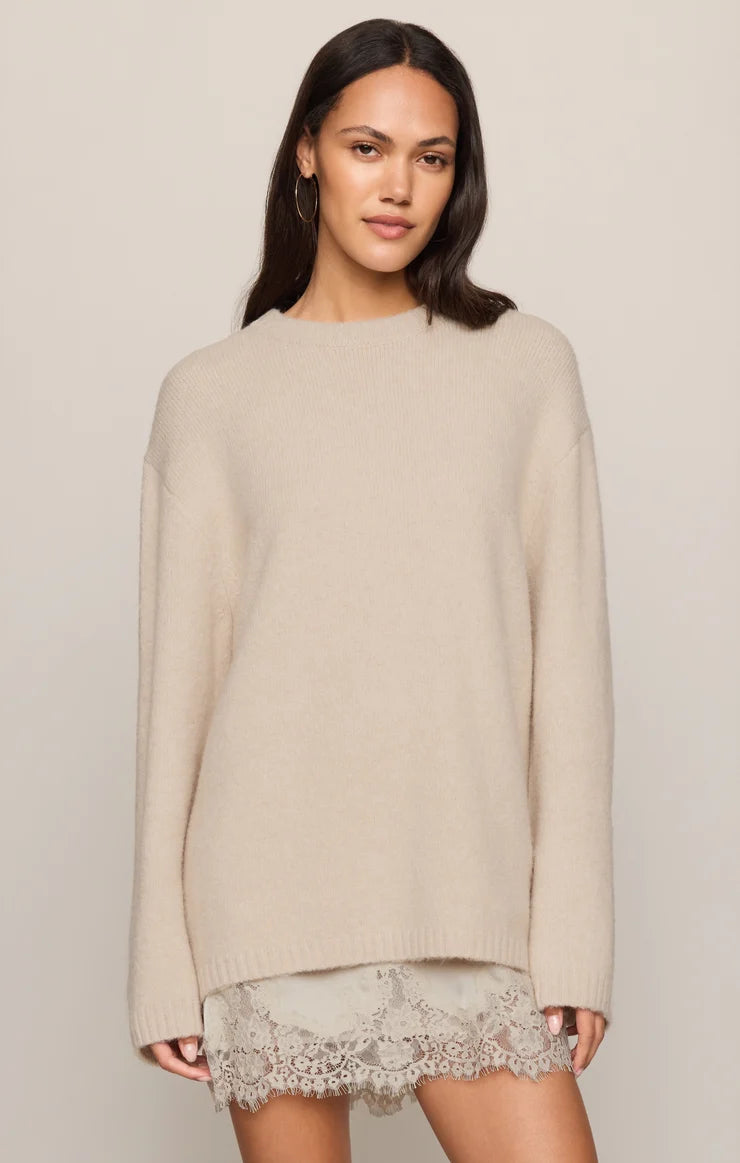 Z Supply Chill Mode Sweater Frosted Pearl