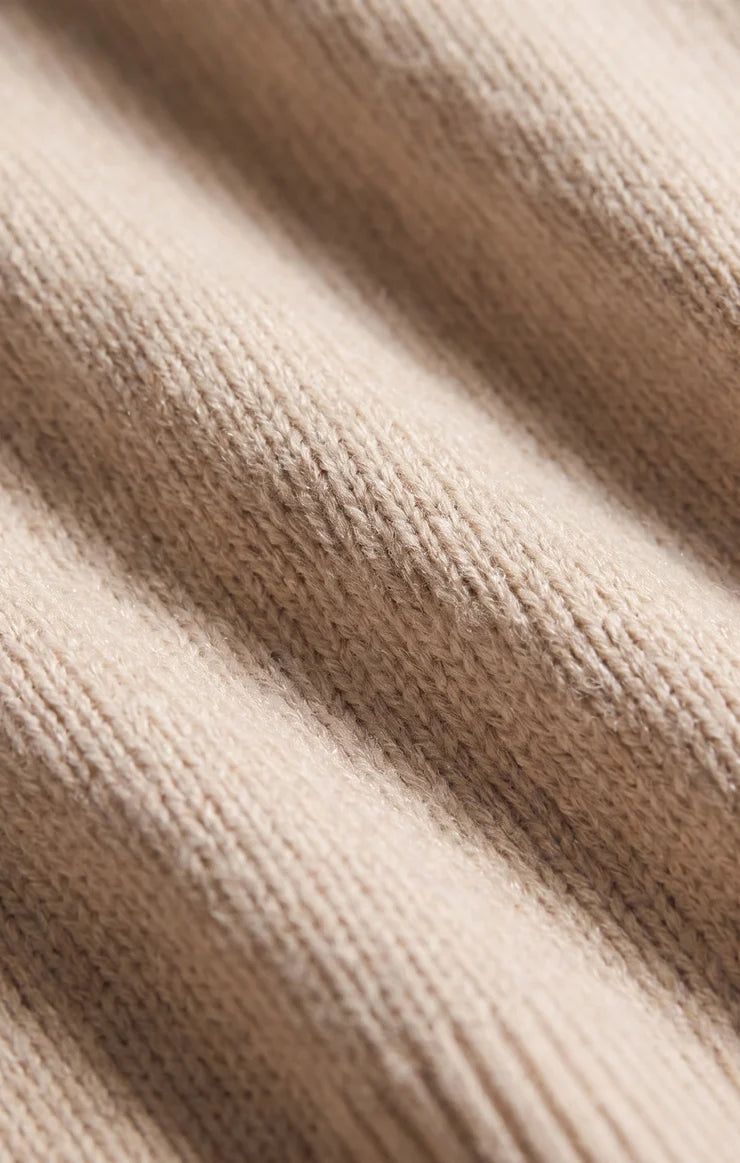 Z Supply Cloud Spun V-neck Sweater Frosted Pearl