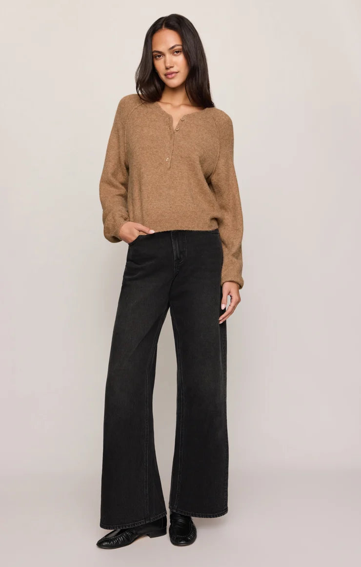 Z Supply Westmont Henley Sweater Golden Caramel