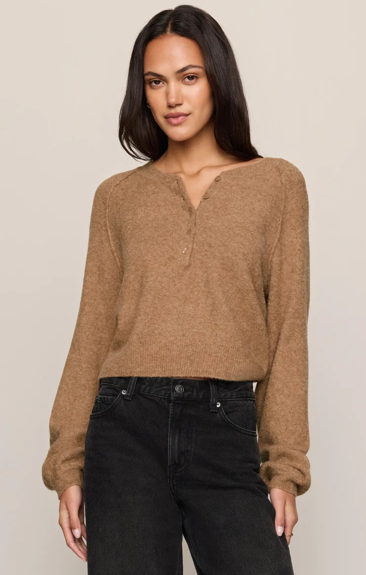 Z Supply Westmont Henley Sweater Golden Caramel