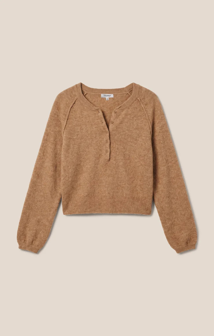 Z Supply Westmont Henley Sweater Golden Caramel
