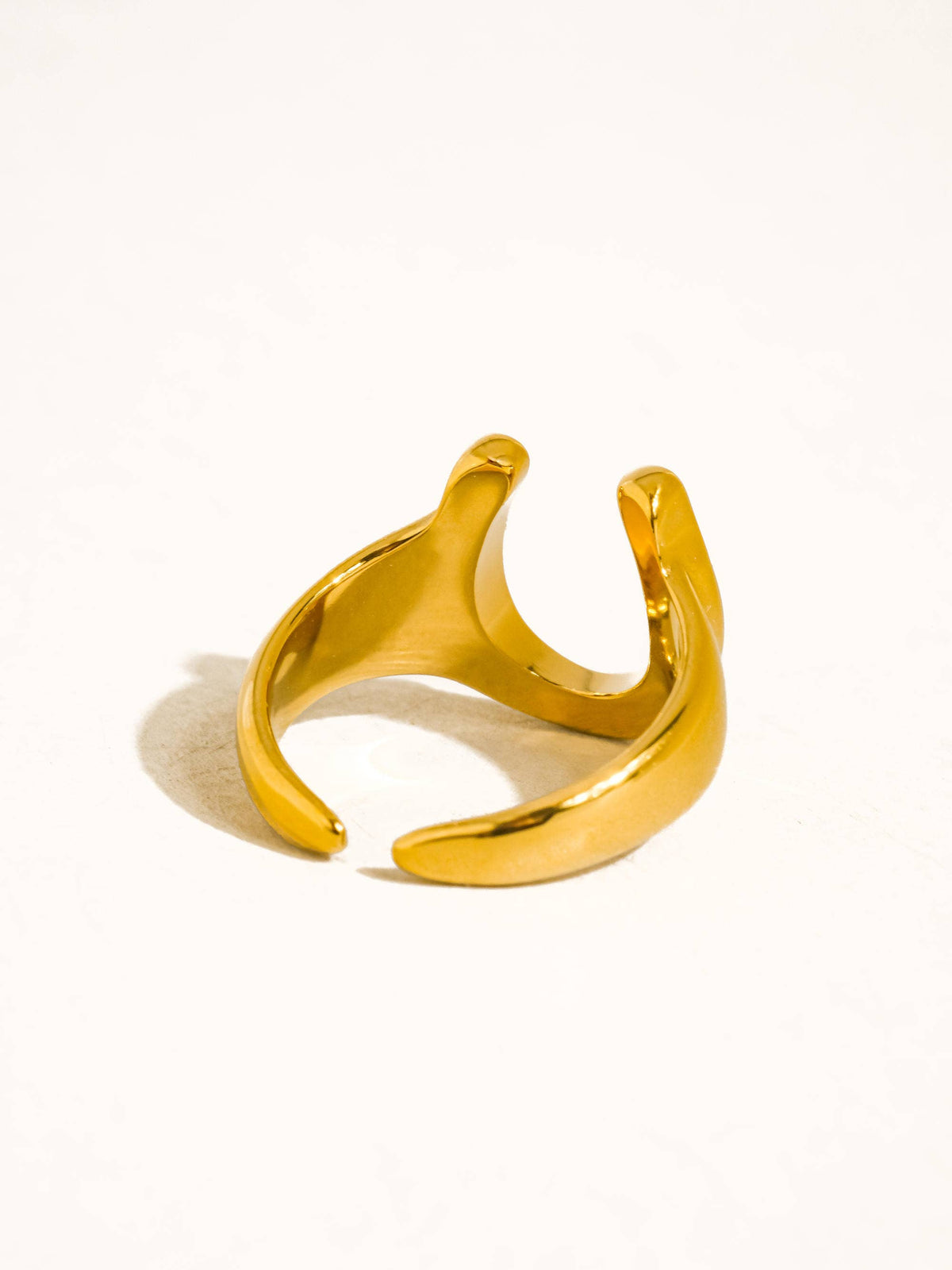 Flanerie 18K Gold Non-Tarnish CZ Horseshoe Ring
