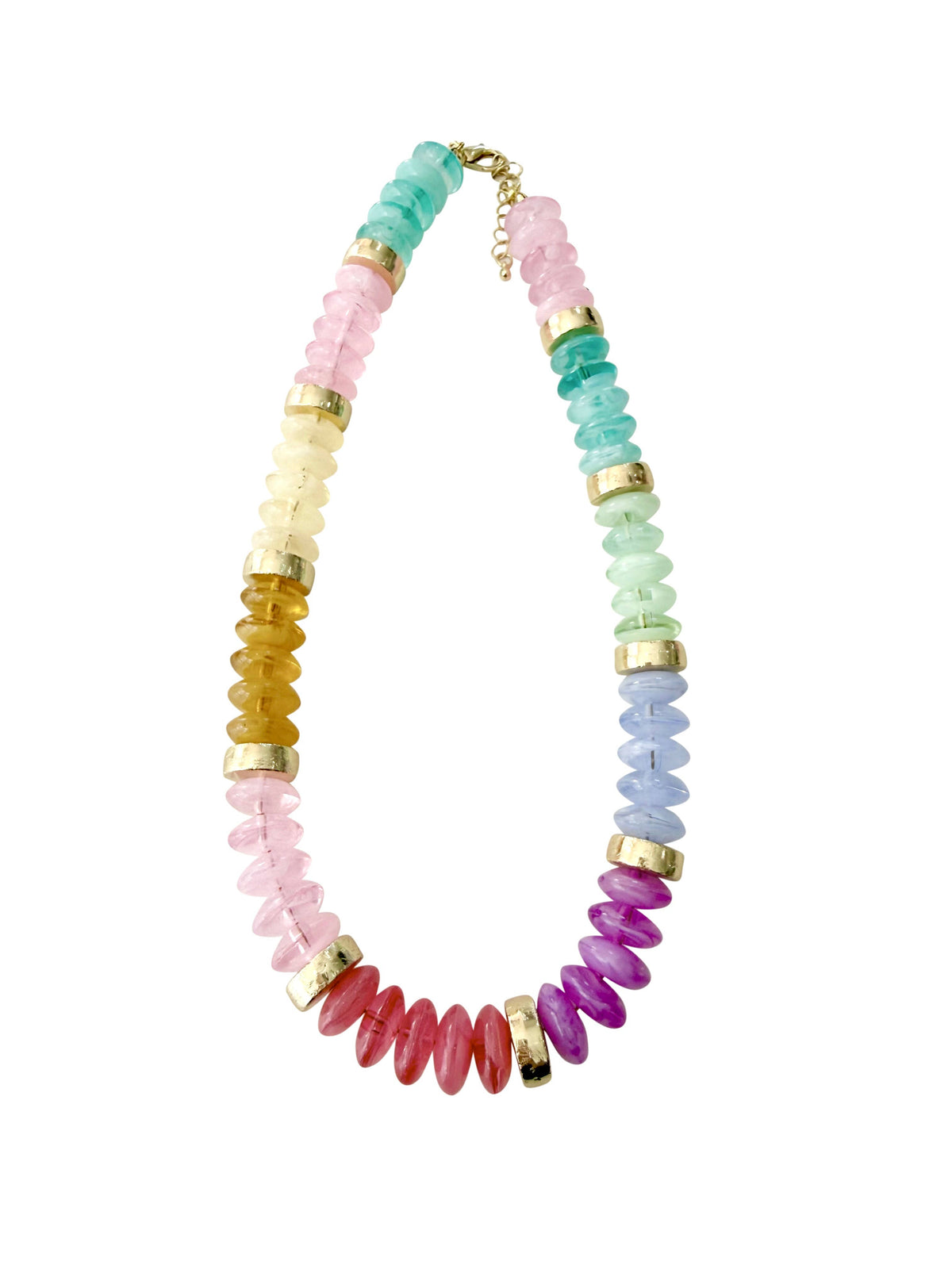 Gemelli Calloway Beaded Disc Necklace- Rainbow