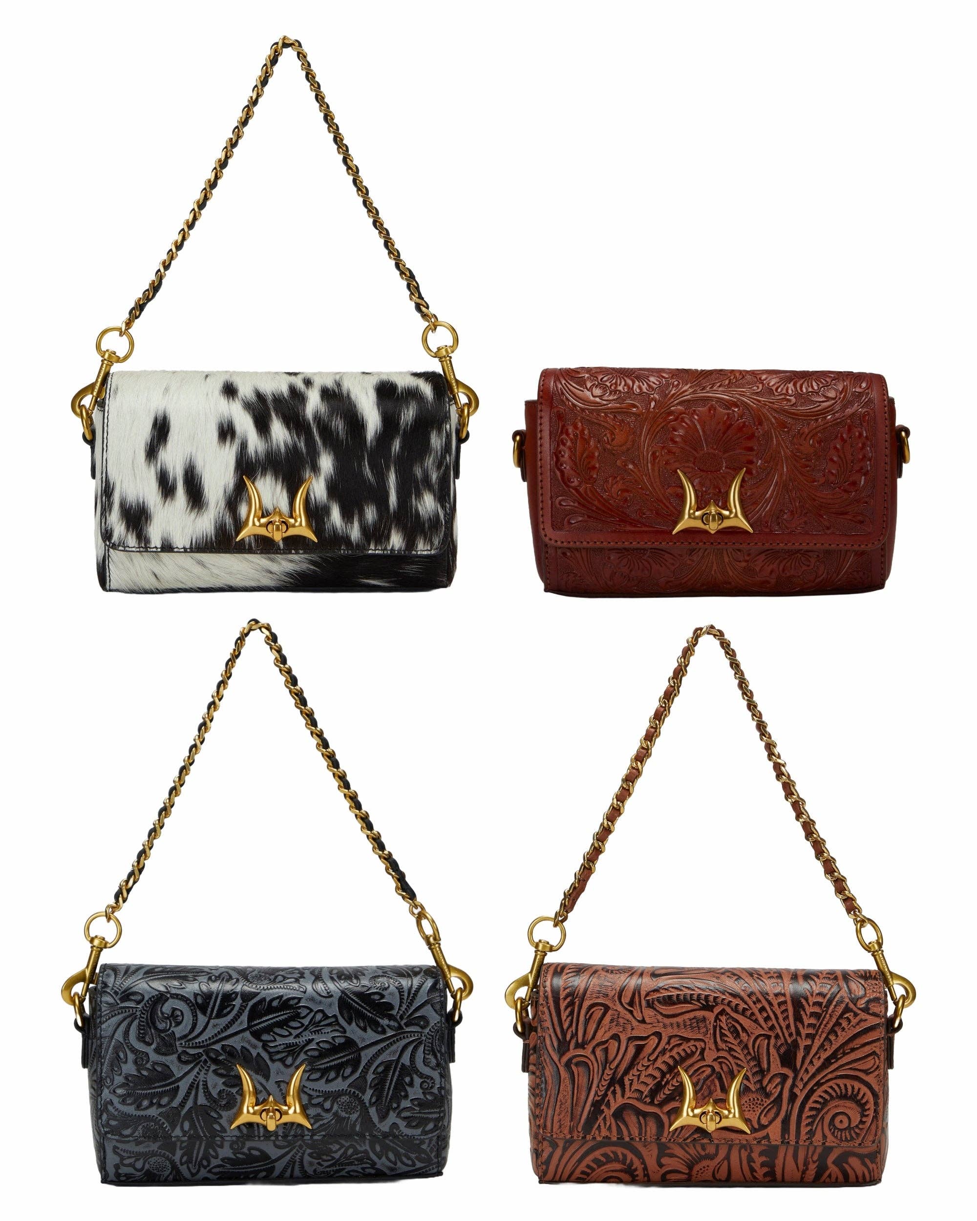 Myra Loyal West Savi Mini Bag In Black & White Cowhide