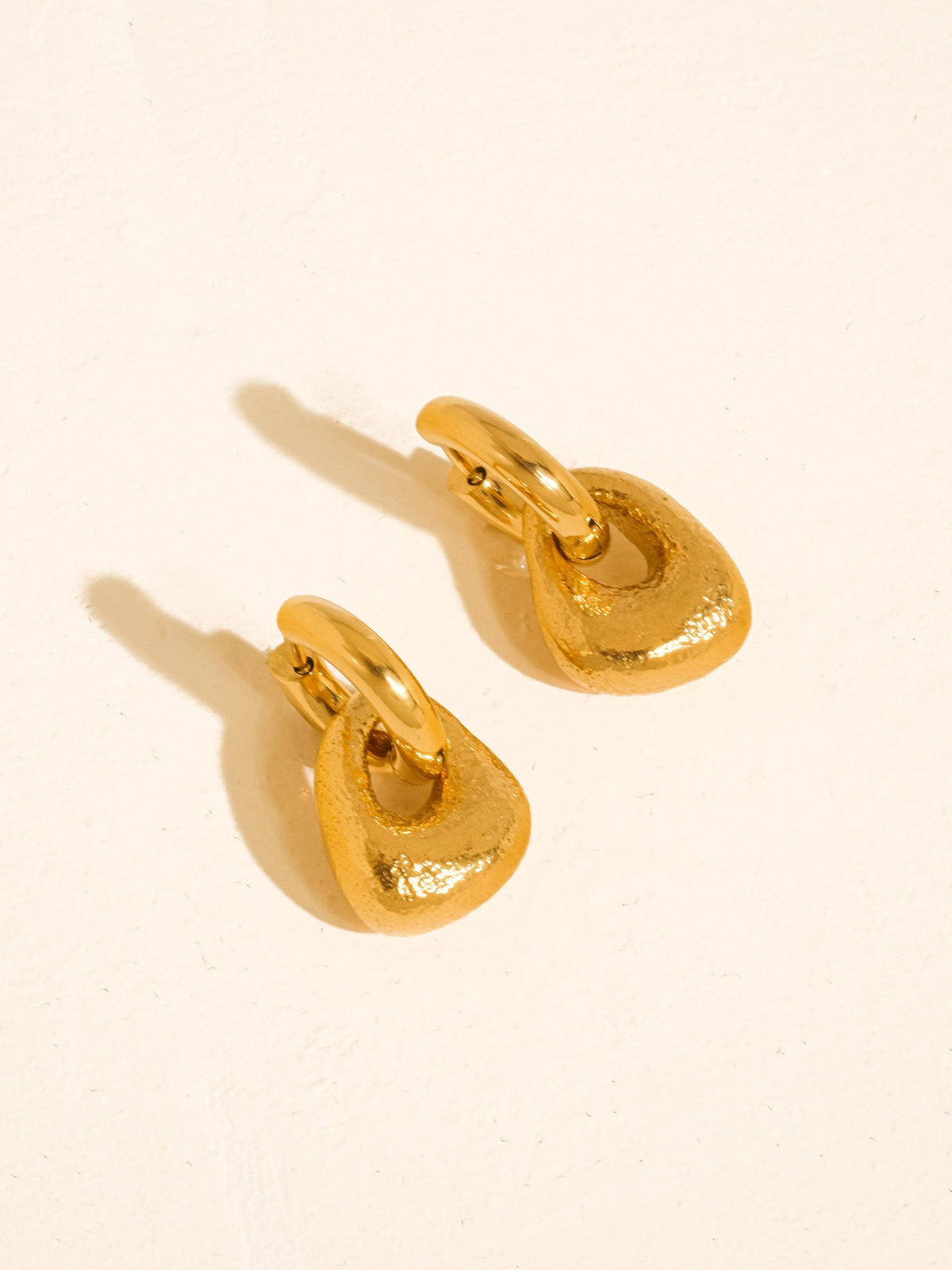 Flanerie Amoret 18K Gold Non-Tarnish Modern Textured Earrings