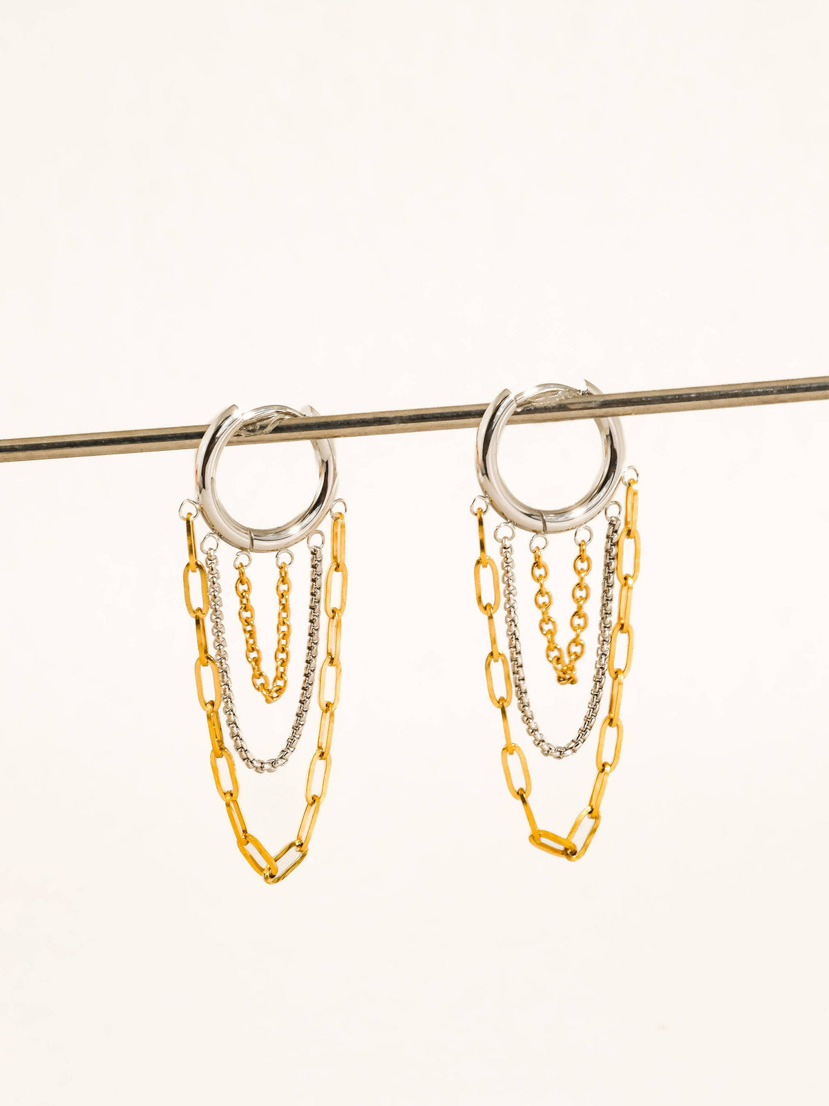 Flanerie Vianne 18K Gold Non-Tarnish Multi Chain Drop Earrings
