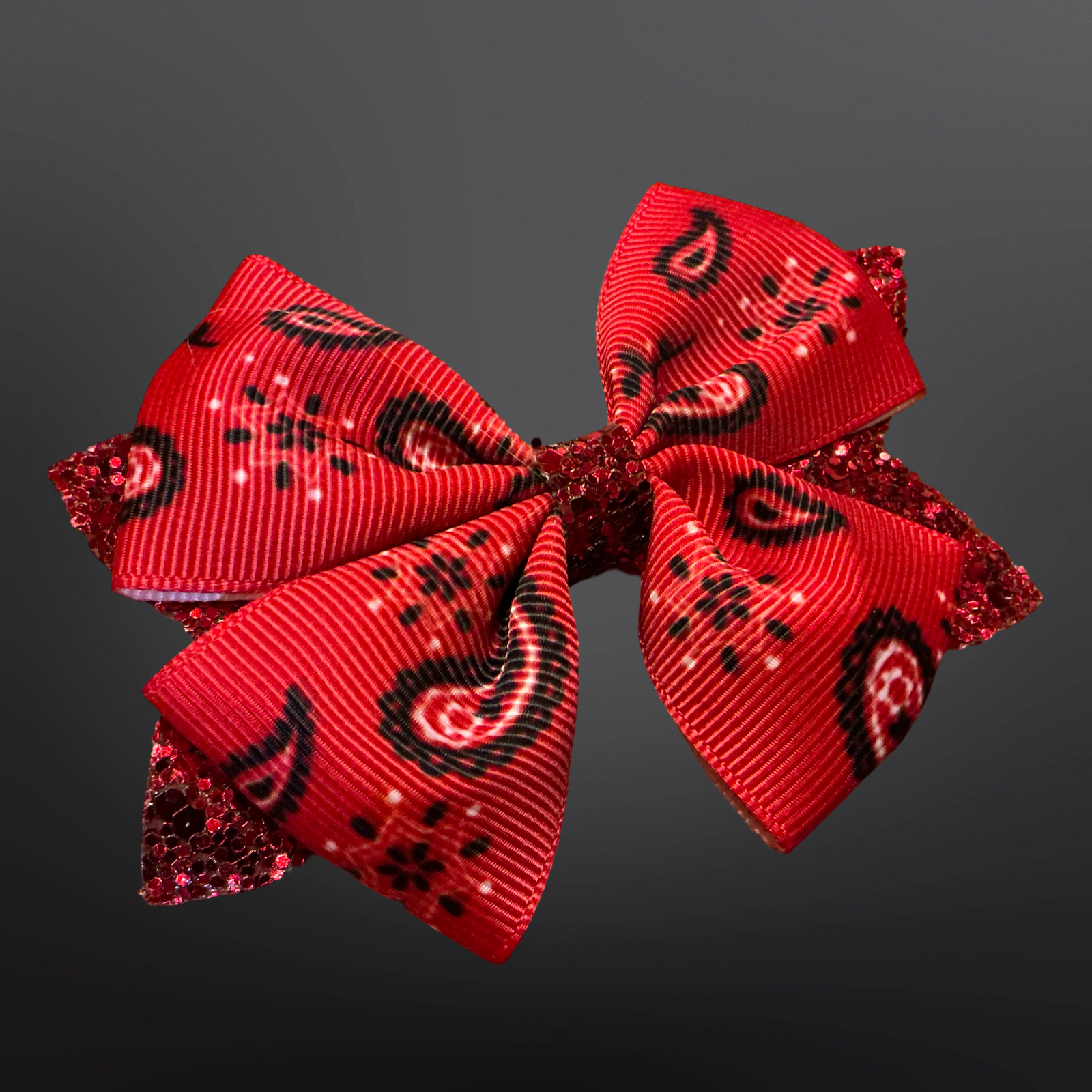 Westrian International Western Red Paisley Print Hair Bow