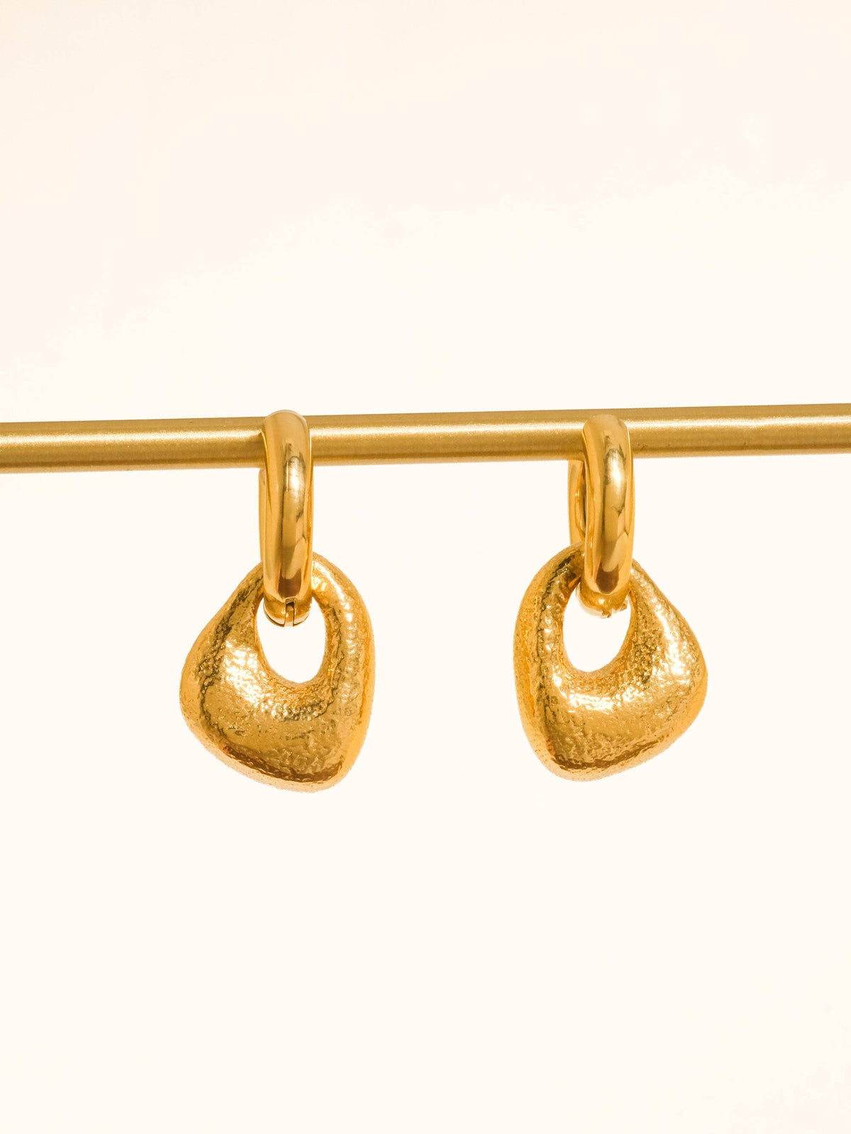 Flanerie Amoret 18K Gold Non-Tarnish Modern Textured Earrings