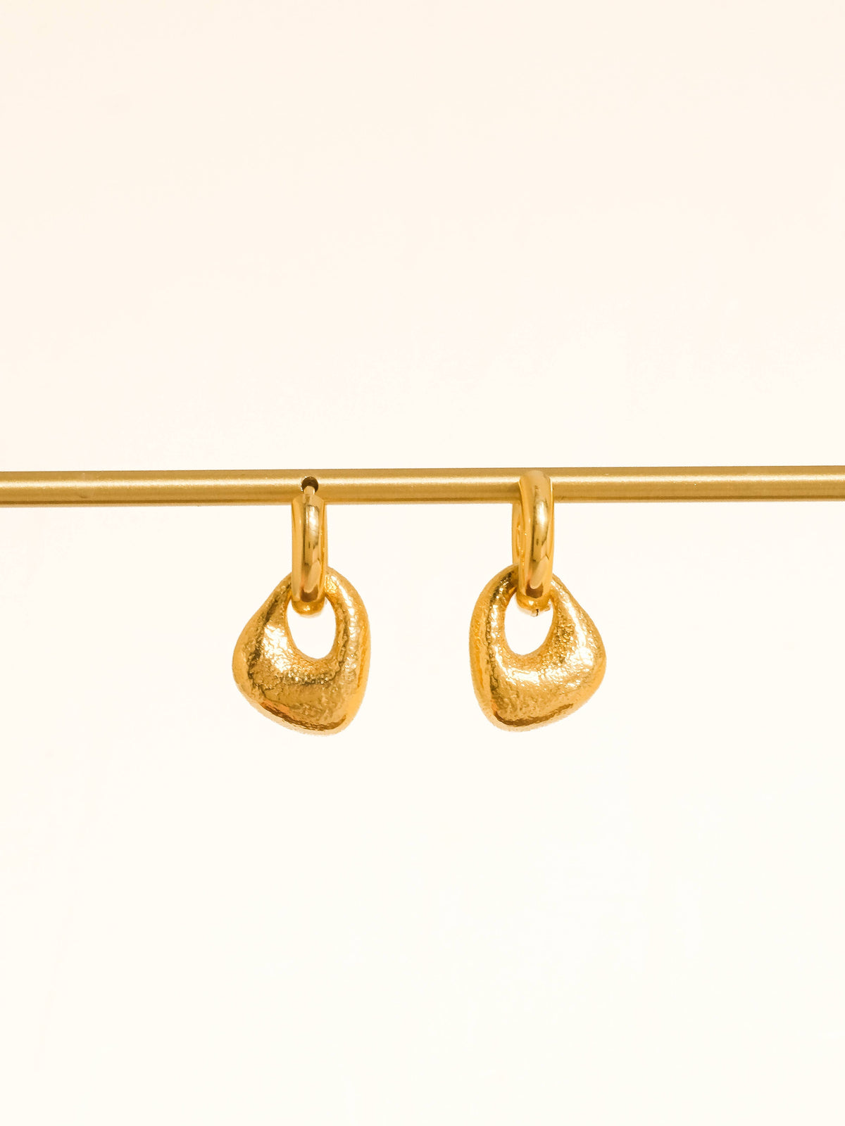 Flanerie Amoret 18K Gold Non-Tarnish Modern Textured Earrings