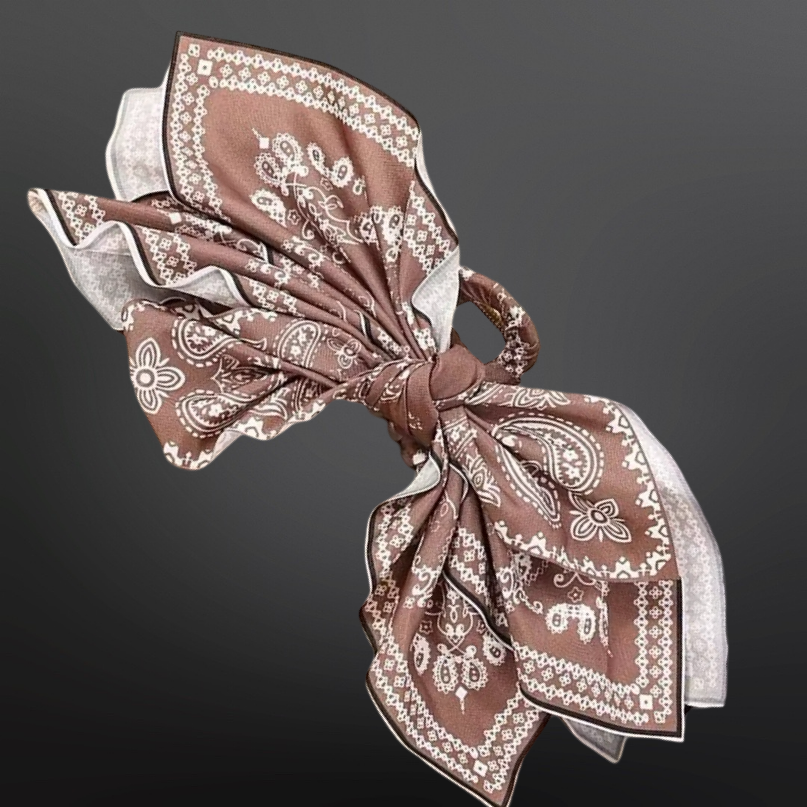 Westrian International Western Paisley Claw Clip Hair Bow Bandana Print