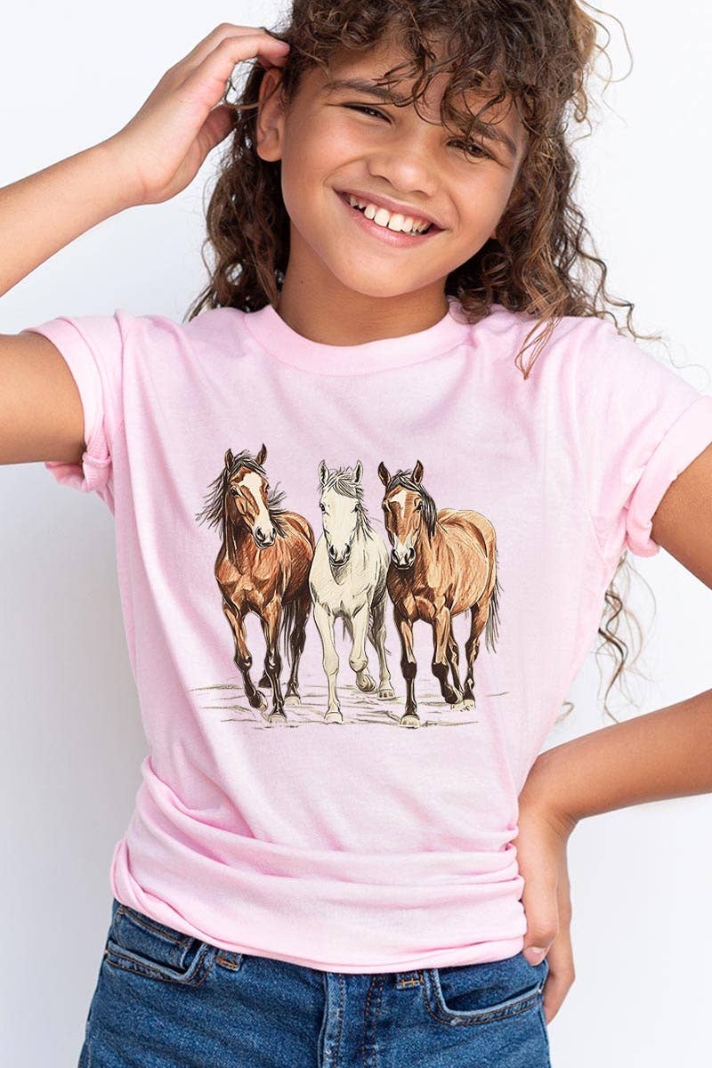 ColorBear Three Horses Western Kids Graphic Tee
