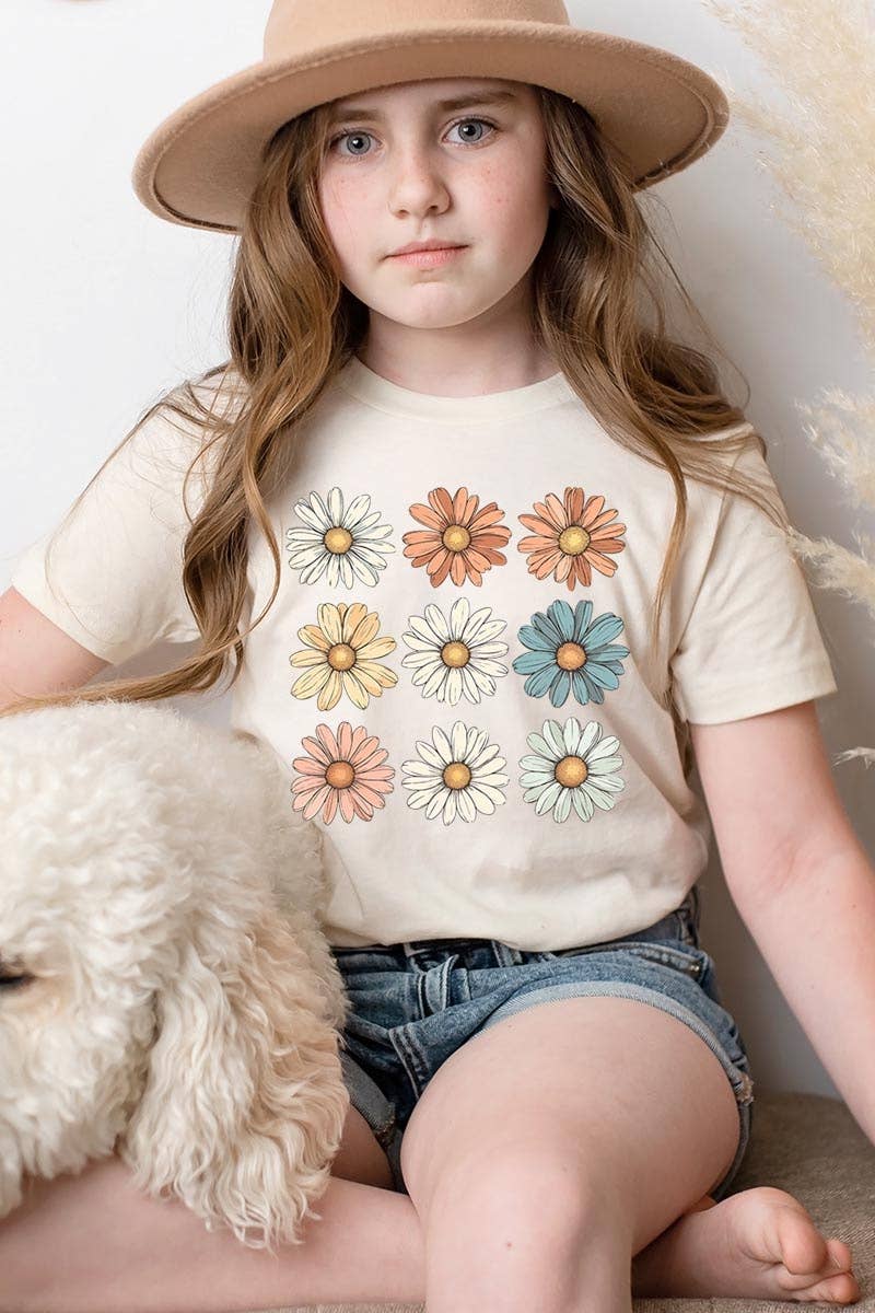 ColorBear Retro Daisy Flower Kids Graphic Tee