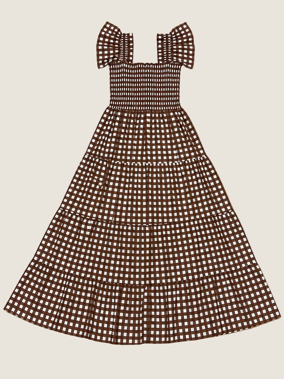 Lilbelle Lil Maxi Dress- Gingham Chocolate