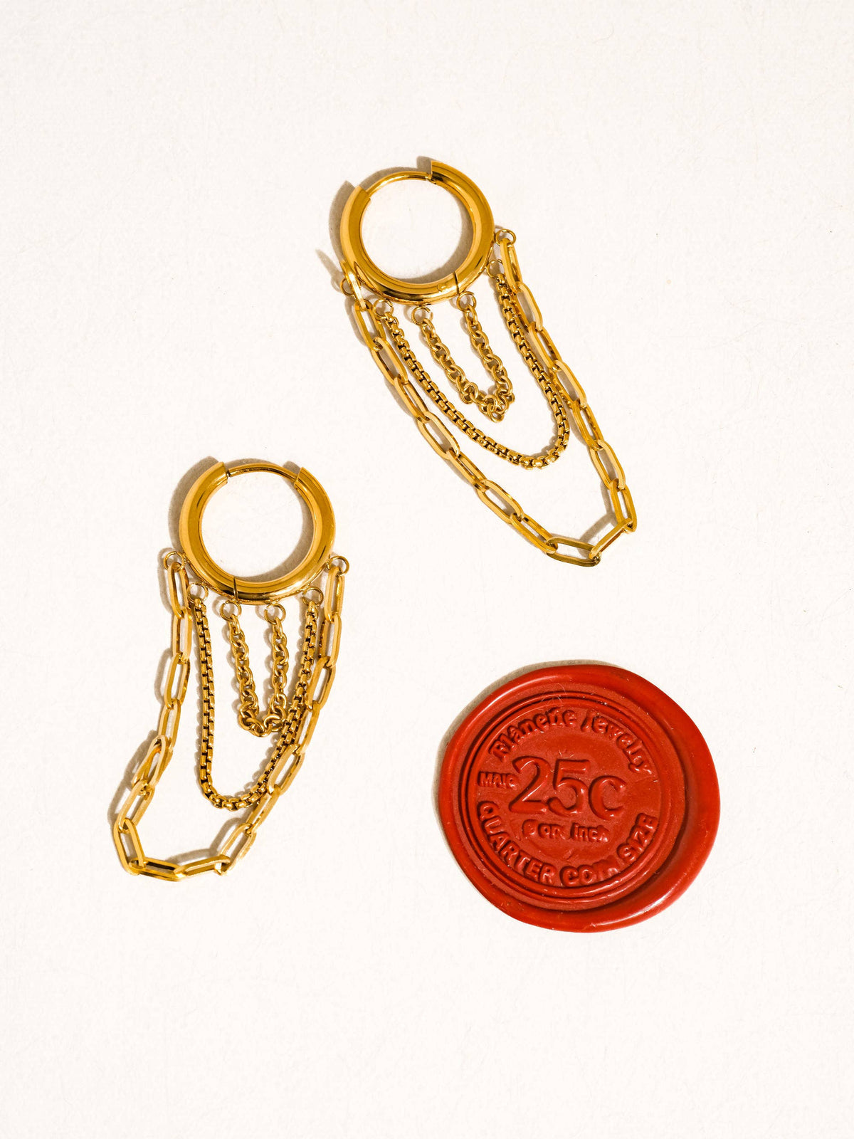 Flanerie Vianne 18K Gold Non-Tarnish Multi Chain Drop Earrings