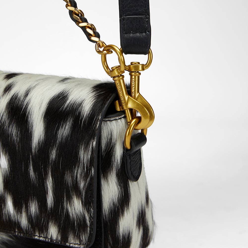 Myra Loyal West Savi Mini Bag In Black & White Cowhide