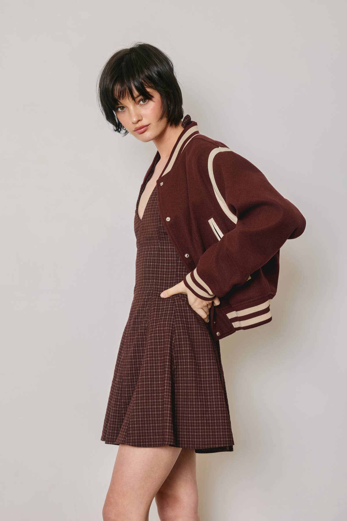 Shrunken Varsity Bomber Jacket