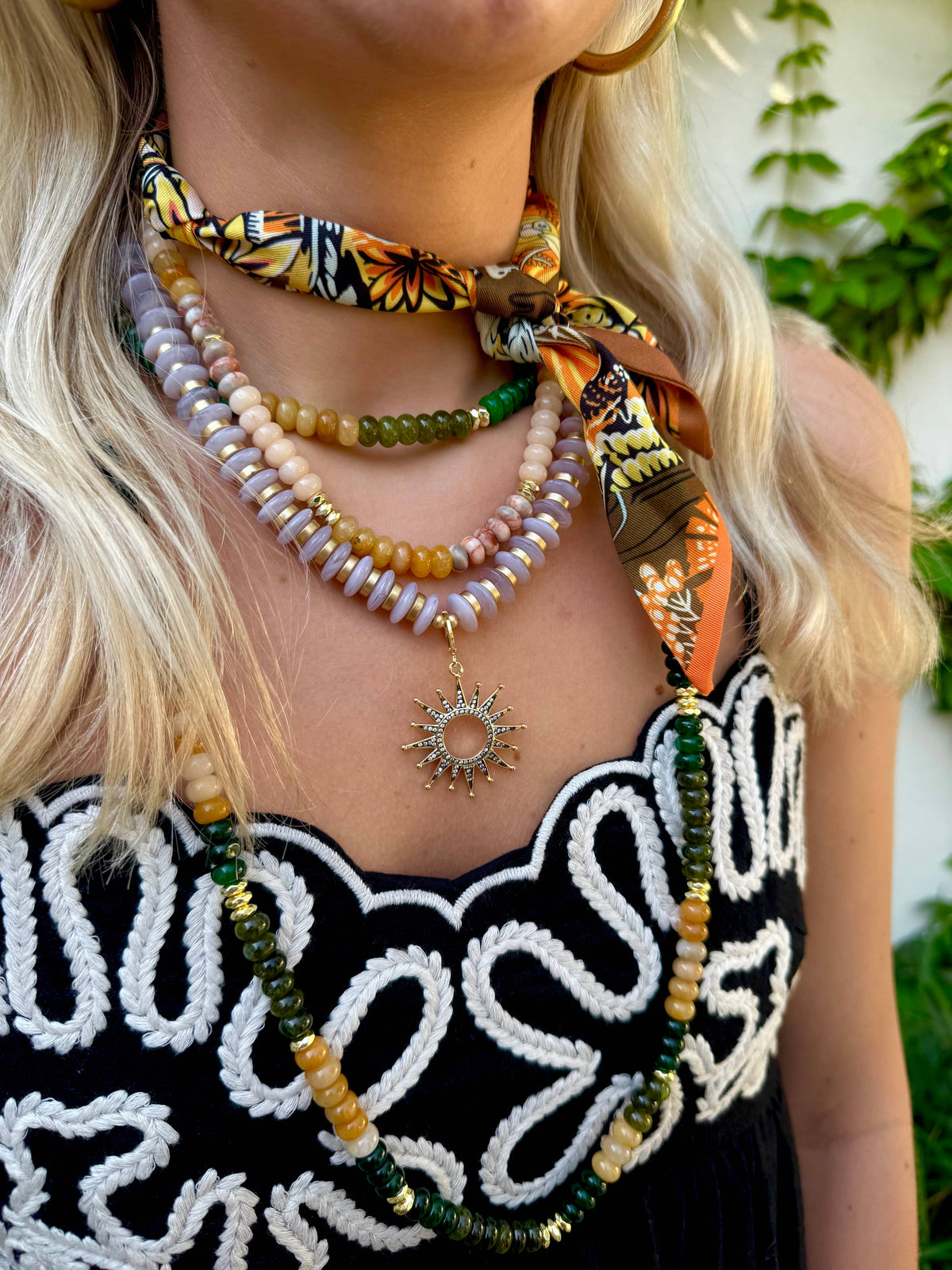 Gemelli Kerry Green Mix Beaded Necklace  