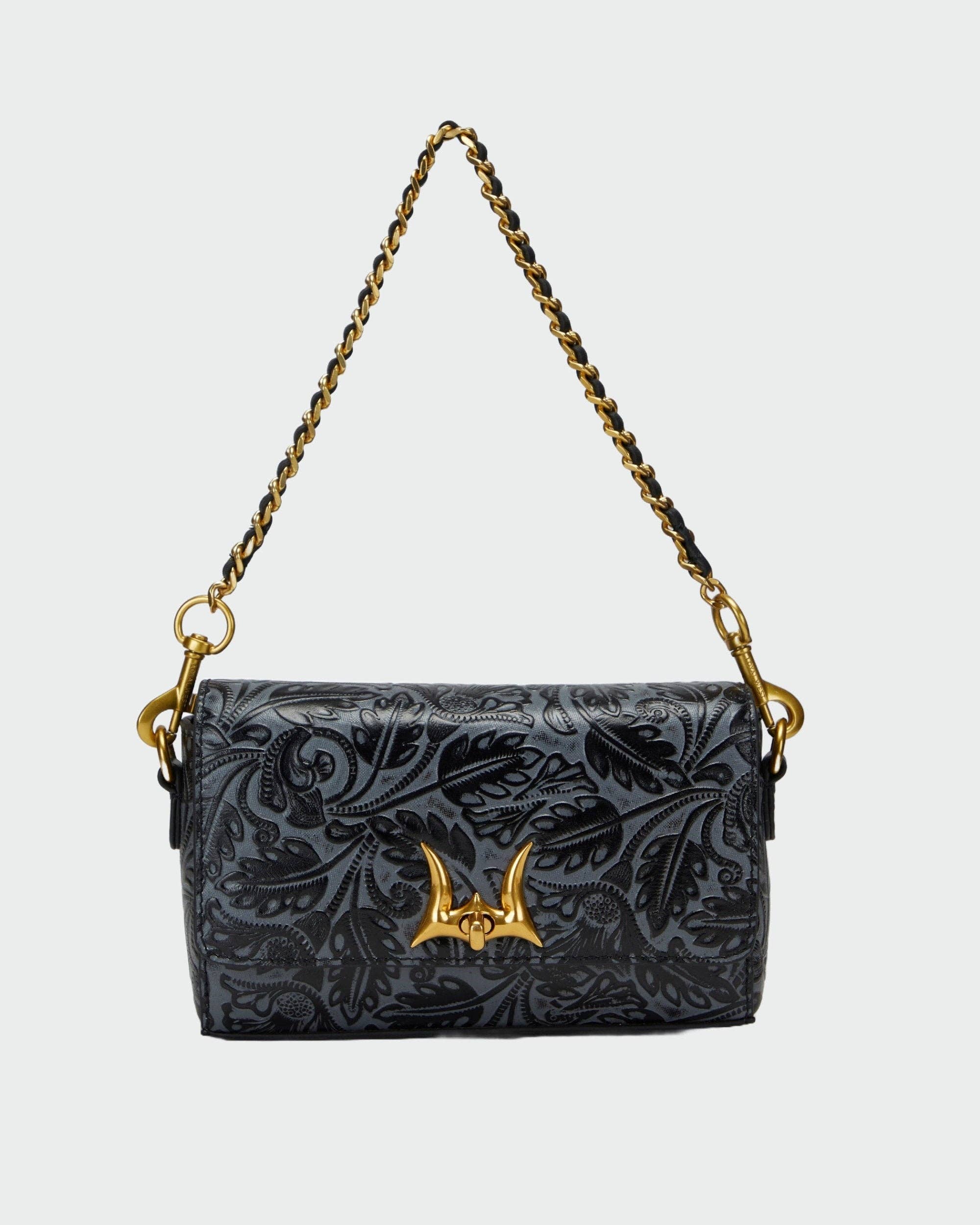 Myra Loyal West Savi Mini Bag In Black & White Cowhide