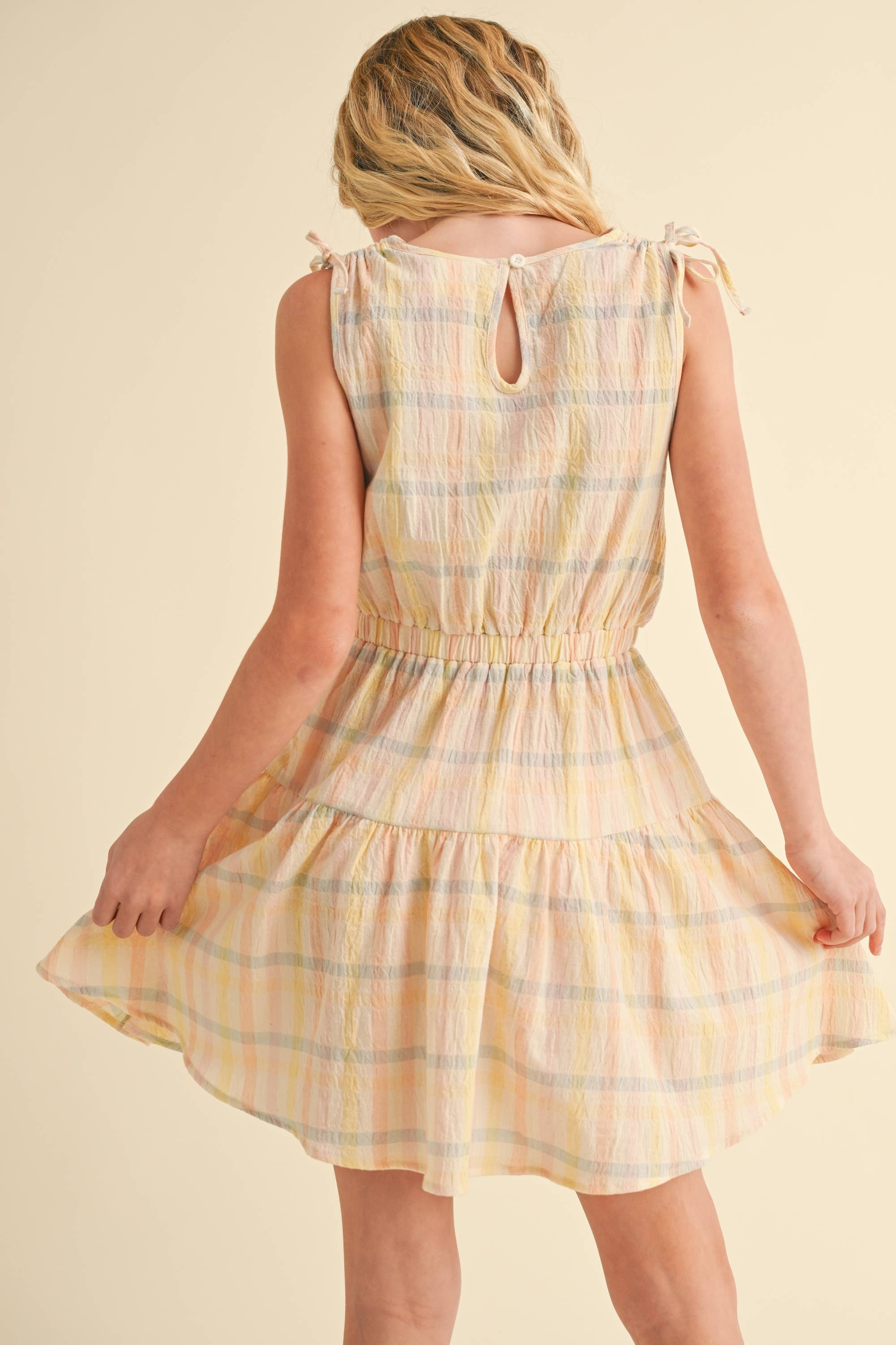 Heart and Arrow Girls Ruched Shoulder Sundress
