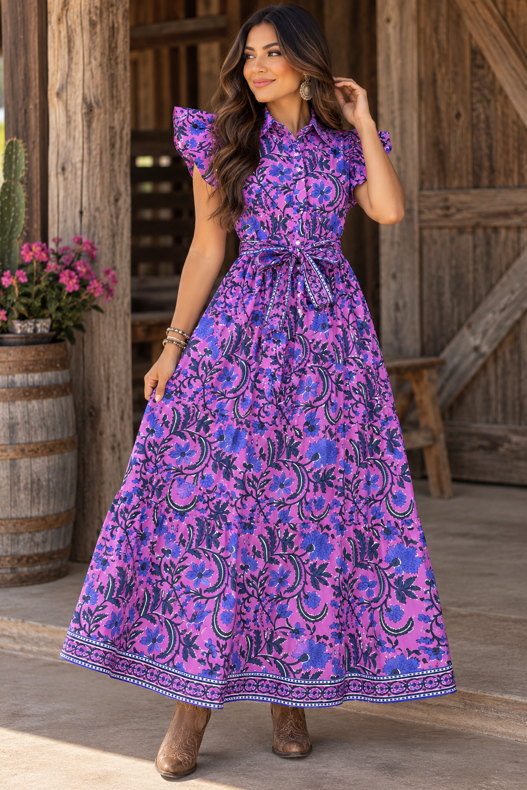 Lilbelle Louise Maxi Dress - Violet Mix