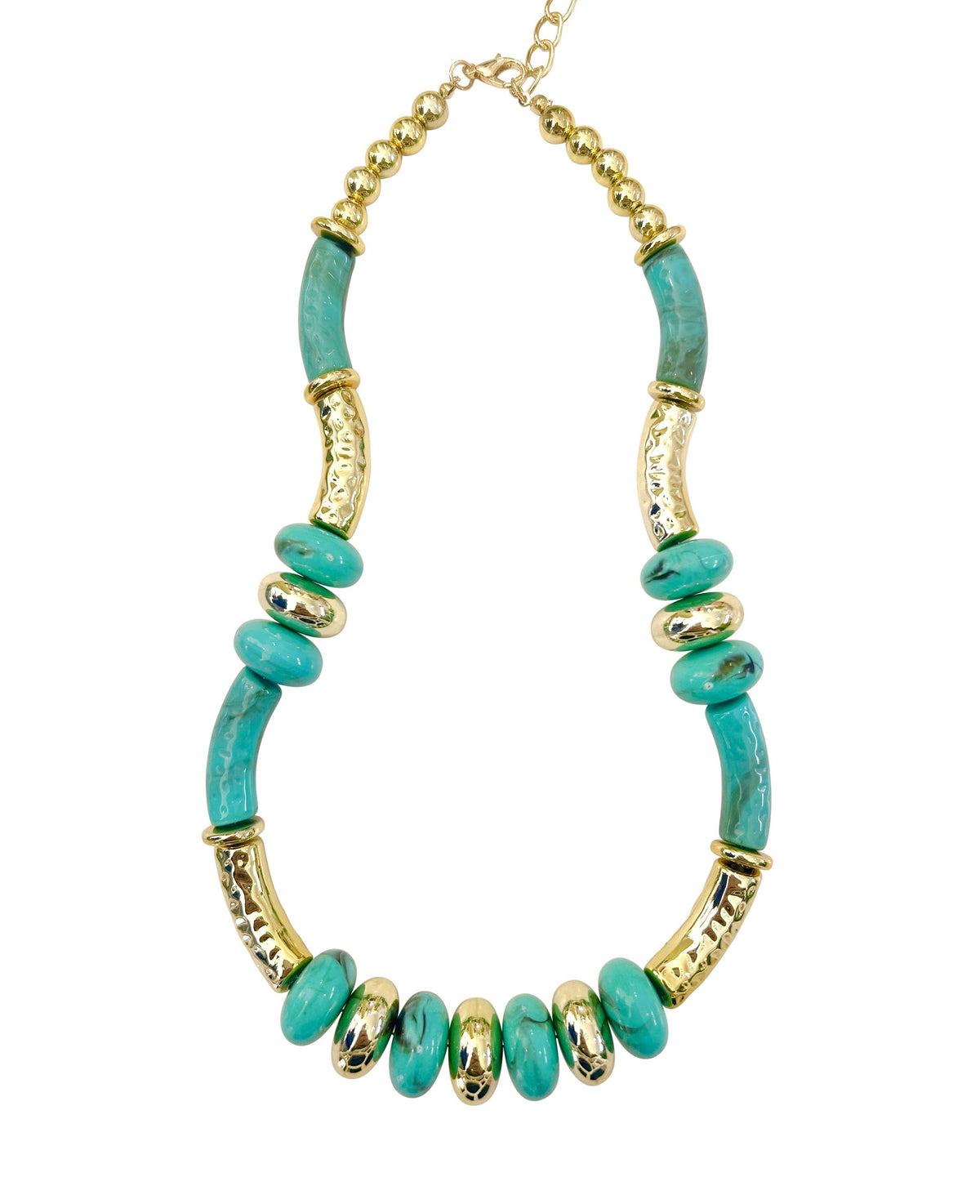 Gemelli Julian Turquoise and Gold Statement Necklace
