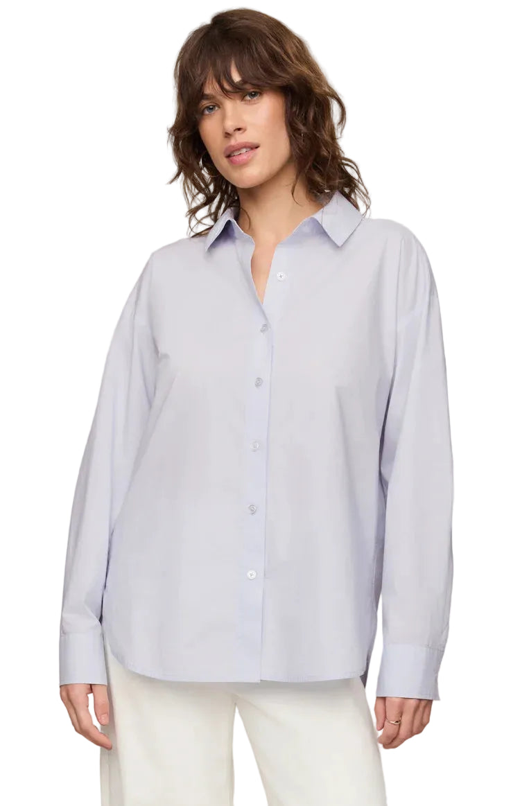 Z Supply Favorite Button Up Top Hamptons Blue