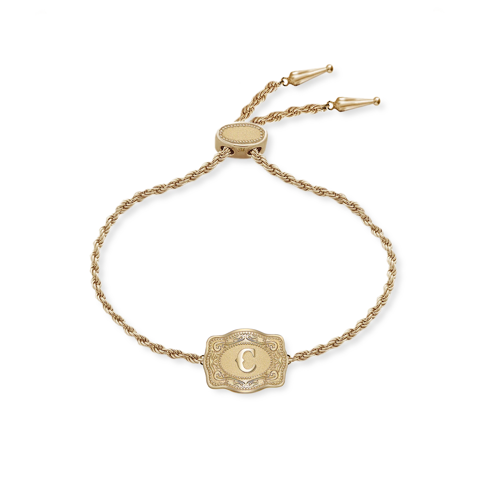 SpurWest Mini Belt Buckle Bracelet (Initial) Gold